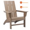 Poly Lumber Adirondack Chair Patio Chair Lawn Chair Outdoor Adirondack Chairs - WEATHERED WOOD