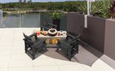 Small Size Adirondack Chair; Plastic Adirondack Chair Fire Pit Chair; Plastic Adirondack Chair; Weather Resistant; Black; 1 piece - as Pic