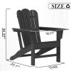 Resistant Adirondack Chair for Patio Deck Garden Fire Pit Chair; Composite Adirondack Chair; Black; 1 piece. - as Pic