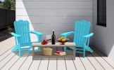 Resistant Adirondack Chair for Patio Deck Garden
Plastic Adirondack Chair; Fire Pit Chair; Blue; 1 piece. - as Pic