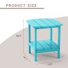 Outdoor Side Table for Adirondack Chairs;  All-Weather Resistant Humidity-Proof Waterproof Stain-Proof Accent Tables - lake blue