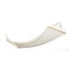 53.5" White and Brown Two Person Outdoor Hammock - white - cotton/metal