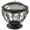 2-in-1 Fire Pit and BBQ with Poker 23.2"x23.2"x23.6" Stainless Steel - Silver