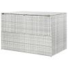 Patio Storage Box Light Gray 59.1"x39.4"x39.4" Poly Rattan - Grey