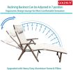 Aluminum Outdoor Folding Reclining Adjustable Chaise Lounge Chair with Cup Holder for Outdoor Patio Beach  - Beige