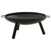 Fire Pit 27.6"x23.2"x11" Steel - Black