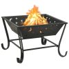 Fire Pit with Poker 24.4" XXL Steel - Black