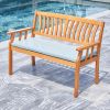 Kapalua Honey Nautical Eucalyptus Wooden Outdoor Garden Bench - as Pic