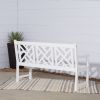 Bradley Outdoor Patio 5-foot Wood Garden Bench in White - as Pic