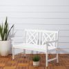 Bradley Outdoor Patio 4-foot Wood Garden Bench in White - as Pic