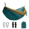 1pc Outdoor Camping Hammock; Portable Nylon Parachute Hammock 106*55in - 106*55in Dark Green And Camel