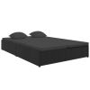 Convertible Sun Bed with Cushions Poly Rattan Black - Black