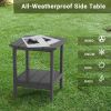 Outdoor Side Table for Adirondack Chairs;  All-Weather Resistant Humidity-Proof Waterproof Stain-Proof Accent Tables - Gray