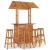 5 Piece Patio Bar Set Solid Wood Acacia - Brown