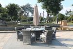 Direct Wicker Outdoor Patio Furniture 7PCS Cast Aluminum Dining Table and Chair - gray