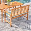 Waimea Honey Slatted Eucalyptus Wood Garden Bench with Cushion - as Pic