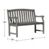 Renaissance Outdoor Patio 4-foot Hand-scraped Wood Garden Bench - as Pic