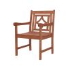 Malibu Outdoor Patio Diamond Eucalyptus Dining Armchair - as Pic