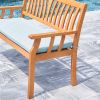 Kapalua Honey Nautical Eucalyptus Wooden Outdoor Garden Bench - as Pic