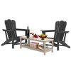 Resistant Adirondack Chair for Patio Deck Garden Fire Pit Chair; Composite Adirondack Chair; Black; 1 piece. - as Pic