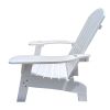 Outdoor or indoor Wood Adirondack chair with an hole to hold umbrella on the arm ; white - as Pic