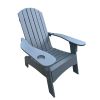 Outdoor or indoor Wood Adirondack chair with an hole to hold umbrella on the arm ; Gray - as Pic