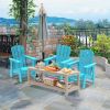 Small Size Adirondack Chair; Fire Pit Chair; Plastic Adirondack Chair Weather Resistant; Blue; 1 piece - as Pic