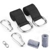 Camping  Suspension System Hammock Strap Set with Storage Bag - Black