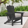 Resistant Adirondack Chair for Patio Deck Garden Fire Pit Chair; Composite Adirondack Chair; Black; 1 piece. - as Pic