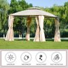 Quality Double Tiered Grill Canopy;  Outdoor BBQ Gazebo Tent with UV Protection - Beige