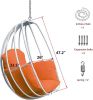 Aluminum Egg Chair; Hanging Swing Chair with Thickness Cushion for Indoor; Outdoor; Garden; Patio - Orange