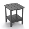 Outdoor Side Table for Adirondack Chairs;  All-Weather Resistant Humidity-Proof Waterproof Stain-Proof Accent Tables - Gray