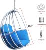 Aluminum Egg Chair; Hanging Swing Chair with Thickness Cushion for Indoor; Outdoor; Garden; Patio - Blue