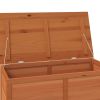 Patio Cushion Box Brown 39.4"x19.7"x22" Solid Wood Fir - Brown