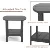 Outdoor Side Table for Adirondack Chairs;  All-Weather Resistant Humidity-Proof Waterproof Stain-Proof Accent Tables - Gray