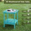 Outdoor Side Table for Adirondack Chairs;  All-Weather Resistant Humidity-Proof Waterproof Stain-Proof Accent Tables - lake blue