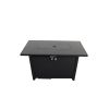 Living Source International 25'' H x 42'' W Steel Outdoor Fire Pit Table with Lid - 1