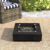 Living Source International Concrete/Glass Propane/Natural Gas Fire Pit Table (Charcoal) - 1