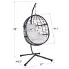 Hanging Chair;  Indoor Outdoor Hanging Egg Chair with Stand;  Durable Wicker Porch Swing Hammock Chair Sets;  Heavy Duty UV Protective Frame and Water