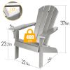 Adirondack Chair Holder HDPE Patio Chairs Weather Resistant Outdoor Chairs for Lawn; Deck; Backyard; Garden; Fire Pit; Plastic Outdoor Chairs -Gray -