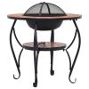 Mosaic Fire Pit Table Terracotta 26.8" Ceramic - Brown