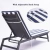 2PCS Set Outdoor Lounge Chair Cushion Replacement Patio outdoor furniture Seat Cushion Chaise Lounge Cushion - as pic