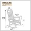 Presidential Rocking Chair HDPE Rocking Chair Fade-Resistant Porch Rocker Chair; All Weather Waterproof for Balcony/Beach/Pool ; Blue - as Pic