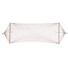 Outdoor Wood Pole Cotton Rope Hammock Garden Patio Yard Hanging Sleep Bed - White