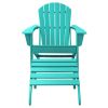 Adirondack Chair Ottoman 2 pcs Set - Turquoise