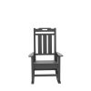 Presidential Rocking Chair HDPE Rocking Chair Fade-Resistant Porch Rocker Chair; All Weather Waterproof for Balcony/Beach/Pool Gray - as Pic