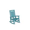 Presidential Rocking Chair HDPE Rocking Chair Fade-Resistant Porch Rocker Chair; All Weather Waterproof for Balcony/Beach/Pool ; Blue - as Pic