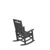 Presidential Rocking Chair HDPE Rocking Chair Fade-Resistant Porch Rocker Chair; All Weather Waterproof for Balcony/Beach/Pool Gray - as Pic