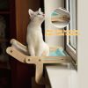 Mewoofun 5 Color Cat Pet Window Wooden Component Bed Hanging Cotton Canvas - blue