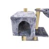 WIKI Fashion Design Cat Tree With Jute-Covered Scratching Posts, Grey - Grey